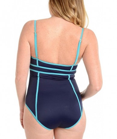 One-Pieces Sweetheart One Piece Swimsuit ` - Navy Splash - CS11W91RIU5 $65.48