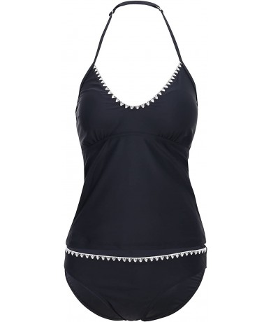 Sets Women's Active Sport Tankini Set - Designed in USA - 7875_black - C818337K5LX $69.96