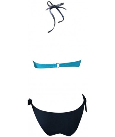 Sets Women Tankini Sets Two Piece Bikini Sets with Surfing Short Swimwear - Blue-7 - CR18UMLA8GN $39.32