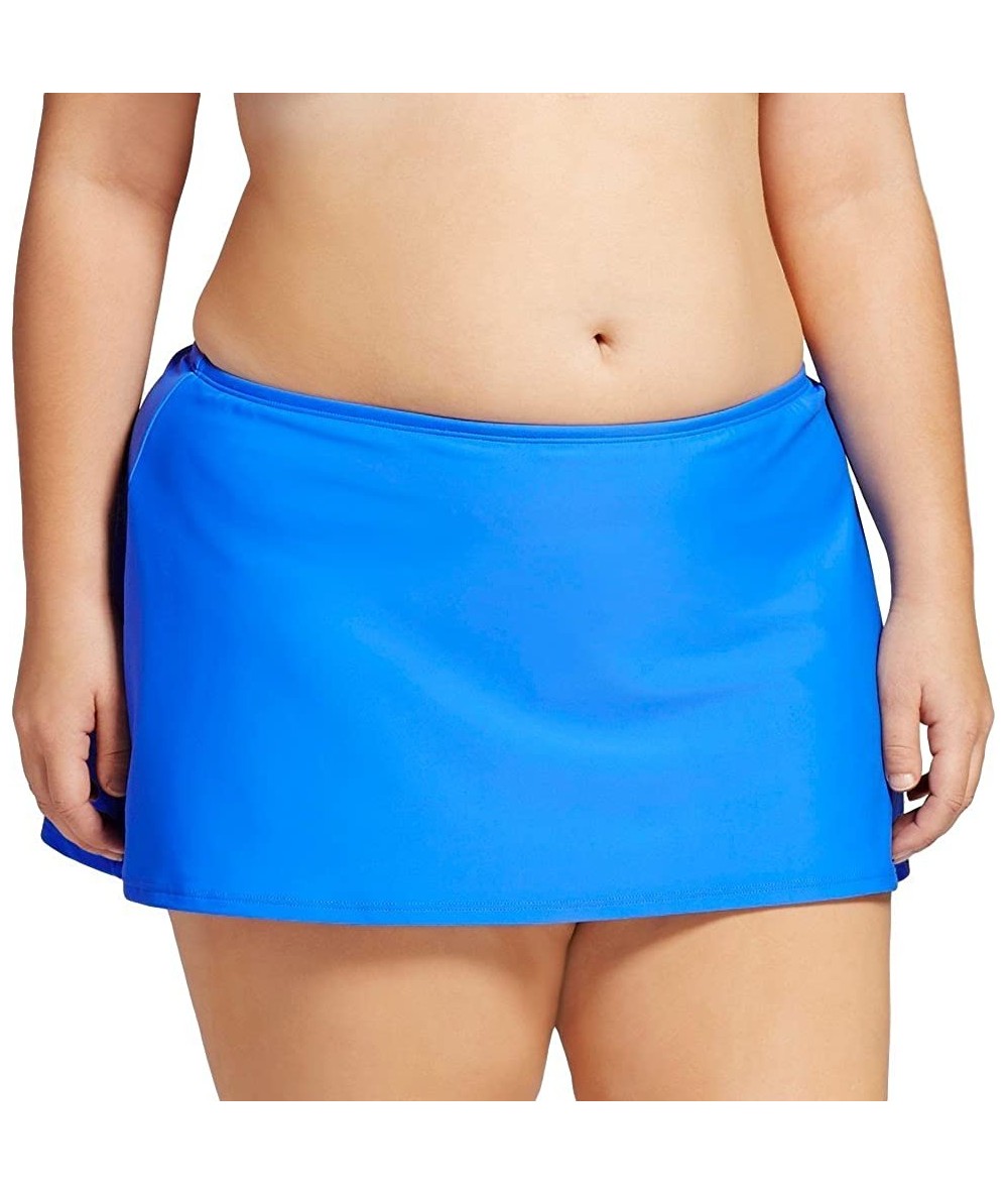 Tankinis Women's Plus Size Latona Skirted Swim Pant - Turquoise - CA17YR3CY9U $23.54