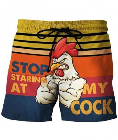 Board Shorts Men's Drawstring Special Cock Print Beer Festival Beach Casual Trouser Shorts Pant Stop Staring at My Cock Swim ...