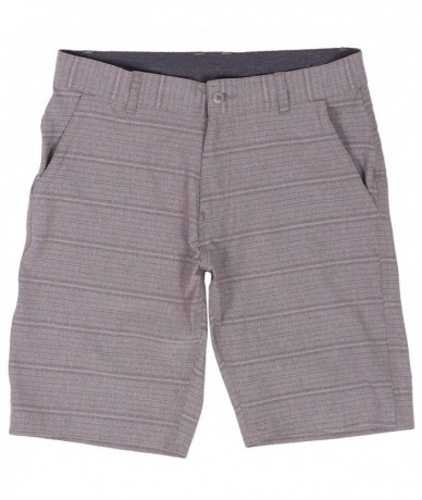 Trunks Hybrid Shorts for Men Quick Dry Stretch Lightweight Golf Plaid Short/Boardshort - Khaki Stripe Plaid - CP19CZAMYXM $63.95