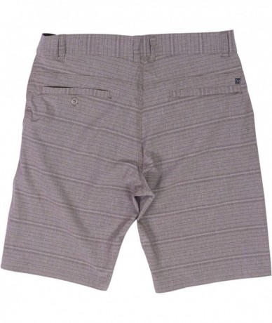 Trunks Hybrid Shorts for Men Quick Dry Stretch Lightweight Golf Plaid Short/Boardshort - Khaki Stripe Plaid - CP19CZAMYXM $63.95