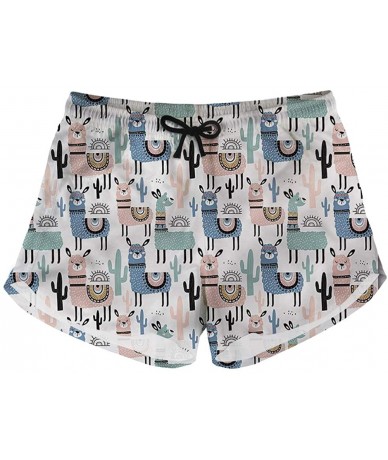 Board Shorts Women Workout Yoga Shorts Animal Dog Summer Beach Pants - Cute Llama - C218TZQN2MQ $46.32