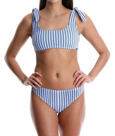 Bottoms WallFlower Womens Swimwear One Piece and Bikini Seperates - Bella Blue - Bikini Top - C918QGS9XAG $33.81