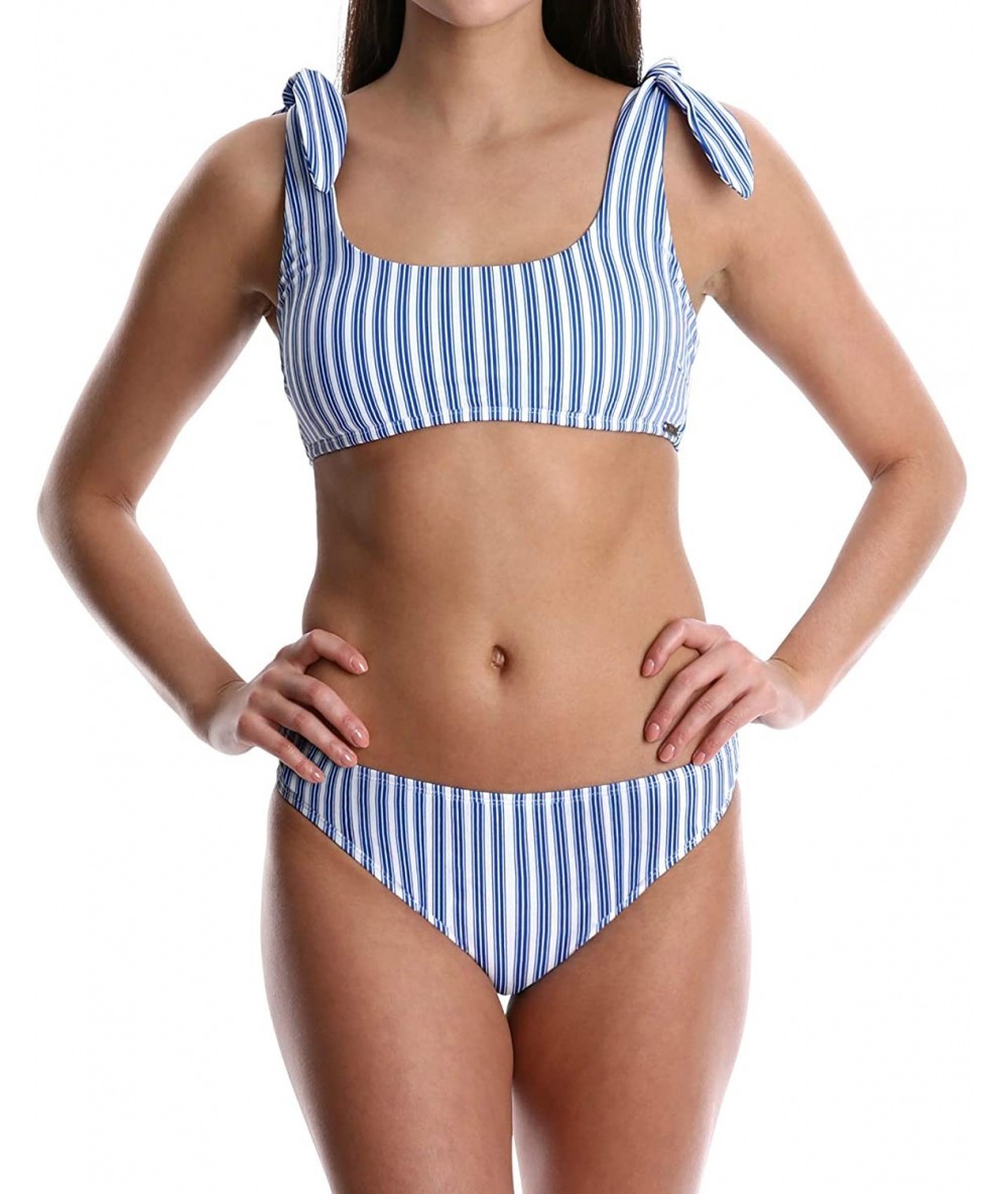 Bottoms WallFlower Womens Swimwear One Piece and Bikini Seperates - Bella Blue - Bikini Top - C918QGS9XAG $33.81