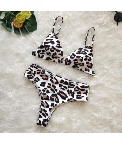 Sets Bikini Set Leopard Snakeskin Zebra Print Padding Strap Top Sexy Cheeky High Wait High Leg Triangle Swimsuit Two Piece - ...