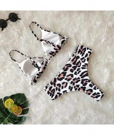 Sets Bikini Set Leopard Snakeskin Zebra Print Padding Strap Top Sexy Cheeky High Wait High Leg Triangle Swimsuit Two Piece - ...