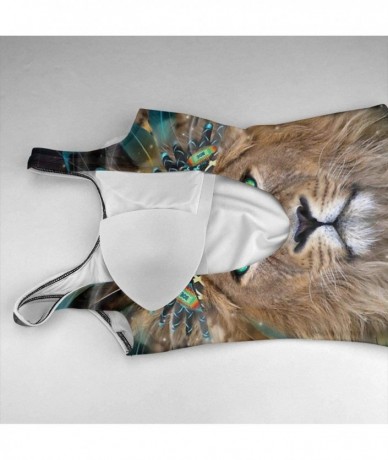 One-Pieces Wolf American Indian Theme Fight Womens Vintage One Piece Swimsuit Swimwear Bathing Suit - White - C318STXIYUT $46.69