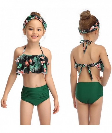 Sets 2Pcs Mommy and Me Matching Family Swimsuit Ruffle Women Swimwear Kids Children Toddler Bikini Bathing Suit Beachwear Set...