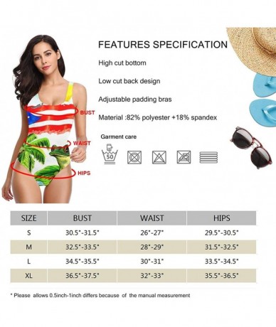 One-Pieces Puerto Rican Art Shirt Swimwear Women Sexy One Piece Swimsuit Backless Bathing Suit - C21904MH6R6 $57.50