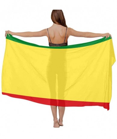 Cover-Ups Women Fashion Shawl Wrap Summer Vacation Beach Towels Swimsuit Cover Up - Ethiopian Flag - CT190HIKCLU $44.67