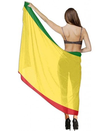 Cover-Ups Women Fashion Shawl Wrap Summer Vacation Beach Towels Swimsuit Cover Up - Ethiopian Flag - CT190HIKCLU $44.67