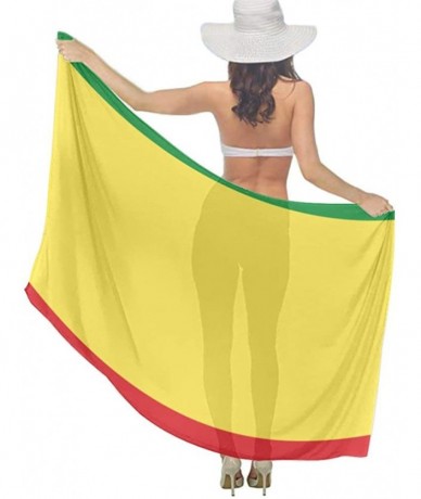 Cover-Ups Women Fashion Shawl Wrap Summer Vacation Beach Towels Swimsuit Cover Up - Ethiopian Flag - CT190HIKCLU $44.67