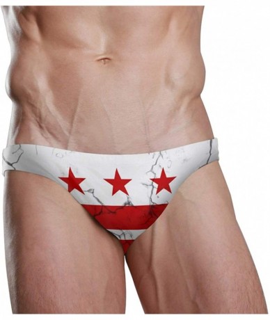 Briefs Mens Swim Bikini Briefs Swimwear Surf Shorts Trunks - Distressed District of Columbia Flag - CQ18UZZTGSI $46.42