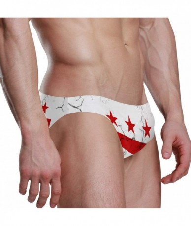 Briefs Mens Swim Bikini Briefs Swimwear Surf Shorts Trunks - Distressed District of Columbia Flag - CQ18UZZTGSI $46.42