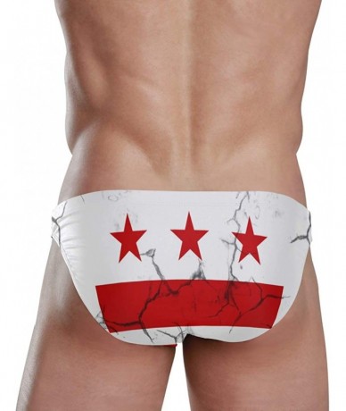 Briefs Mens Swim Bikini Briefs Swimwear Surf Shorts Trunks - Distressed District of Columbia Flag - CQ18UZZTGSI $46.42