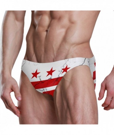 Briefs Mens Swim Bikini Briefs Swimwear Surf Shorts Trunks - Distressed District of Columbia Flag - CQ18UZZTGSI $46.42