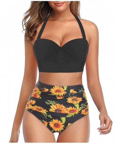 Tops Womens Printed Two Piece Swimsuits Tankini Tops Boyshort Bottom - Color-28 - CG190WSADMS $59.39