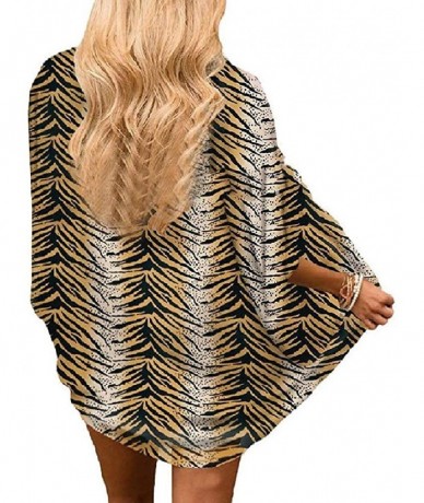 Cover-Ups Women's Cardigan Classic Up Chiffon Bohemian Kimono Cover Dress - 6 - C1190TSG7RX $35.52