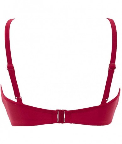 Tops Women's Anya Twist Bandeau Bikini Swim Top SW0884 - Red - C01898MK90X $61.81