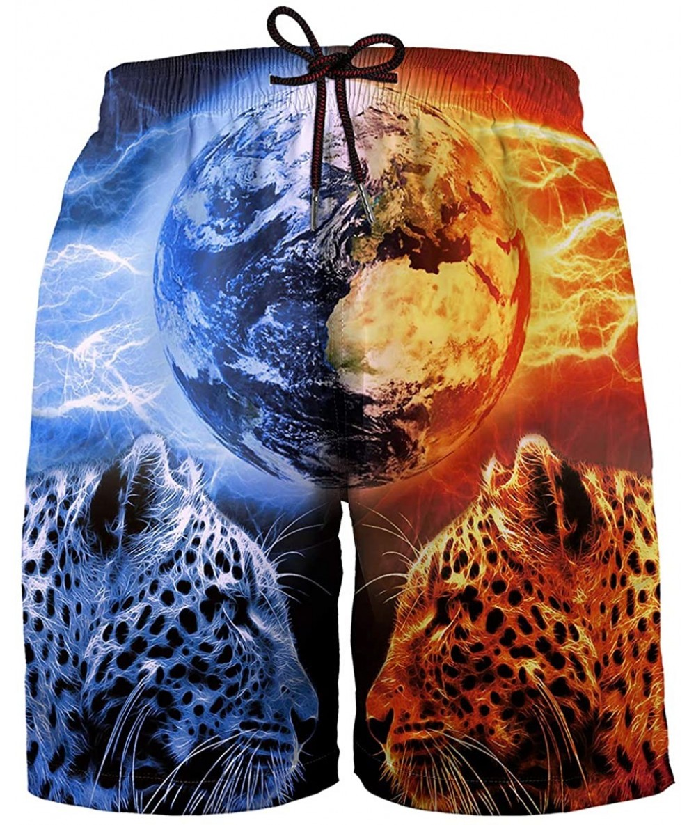 Board Shorts Mens Funny Swim Trunks 3D Graphic Print Quick Dry Surf Beach Board Shorts with Mesh Lining - Style15 - CB18RZEAL...