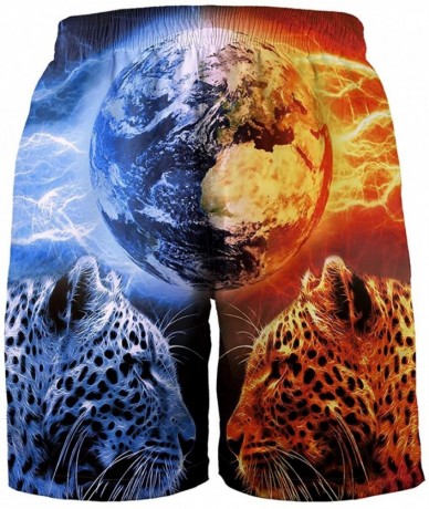 Board Shorts Mens Funny Swim Trunks 3D Graphic Print Quick Dry Surf Beach Board Shorts with Mesh Lining - Style15 - CB18RZEAL...