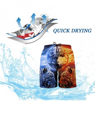 Board Shorts Mens Funny Swim Trunks 3D Graphic Print Quick Dry Surf Beach Board Shorts with Mesh Lining - Style15 - CB18RZEAL...