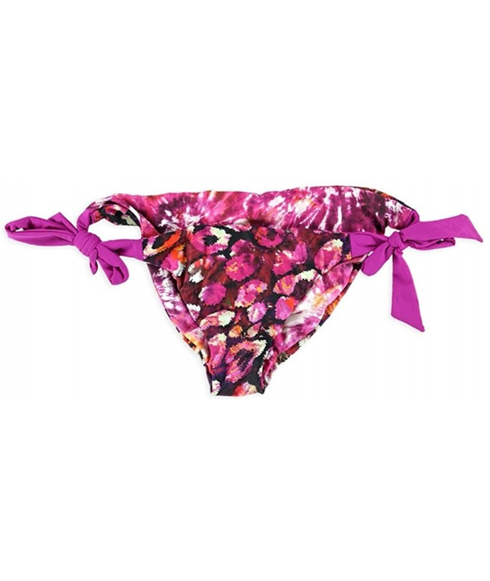 Bottoms Womens Printed Side Tie Bikini Swim Bottom - Flt - C11864D97RD $42.59