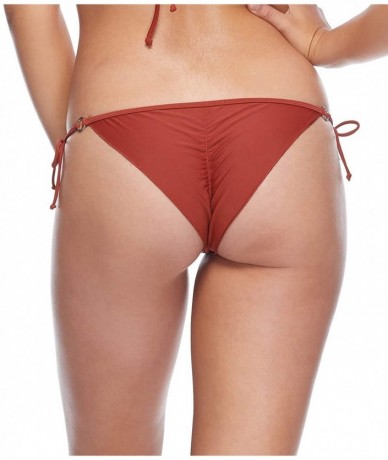 Tankinis Women's Smoothies Brasilia Solid Tie Side Cheeky Bikini - Smoothie Spice - C018Z069H0A $65.42