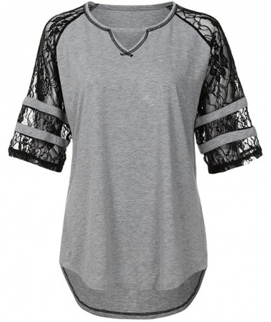 Rash Guards Casual Tops- Women Plus Size Empire Waist Raglan Sleeve Shirt Blouse Tunic Tops Tee - Gray3 - C718TDZX0DW $26.83