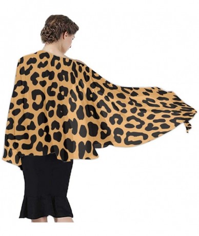 Cover-Ups Women Chiffon Sarong Beach Bikini Cover Up Wedding Party Shawls Wraps - Cool Animal Leopard Print - CC190TT0TOK $45.43