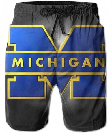 Board Shorts Men's Quick Dry Swim Shorts with Mesh Lining Swimwear Bathing Suits Leisure Shorts - Michigan Wolverines-6 - CU1...