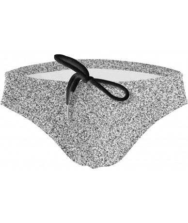 Briefs Men's Low Waist Swim Beach Briefs Breathable Bikini Trunk - Silver Glitter - C01976ZHATR $38.78