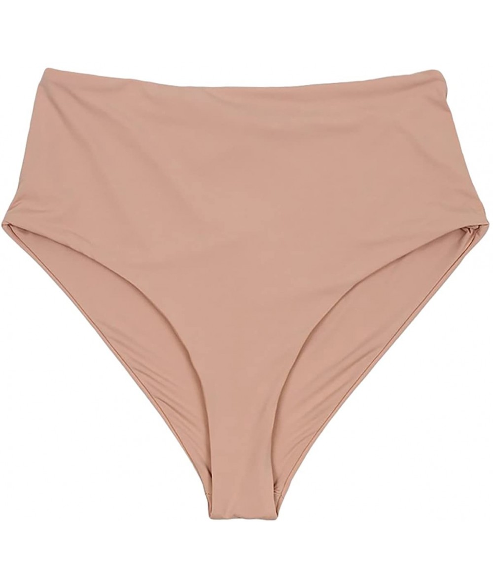 Bottoms Women's Seamless Moderate Coverage High Waist Bottom - Cameo - CY18DC90K9Z $48.13