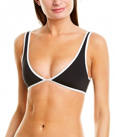 Tops Women's Mickee Bikini Top - Black/White - CU18QSZ4XMZ $80.47