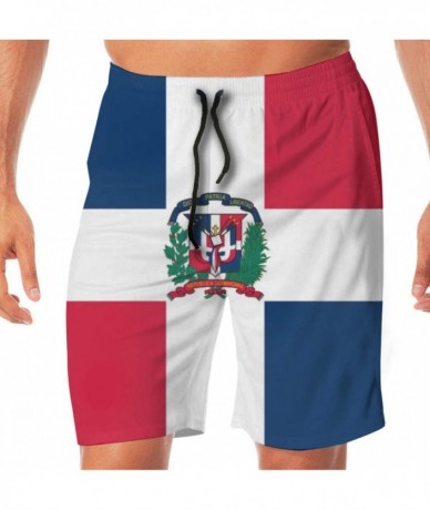 Board Shorts Men Beach Shorts Swim Trunks Flag of New Mexico Swimsuit Boardshorts Pants - Dominican Republic Flag - CJ199LS5K...