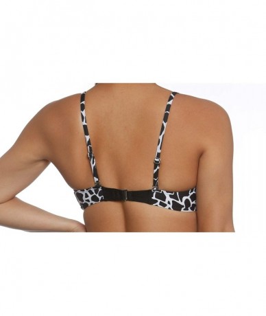 Bottoms Missy Retro Moulded Cup Bikini Top - Moma Print - C618NYNDMD2 $60.19