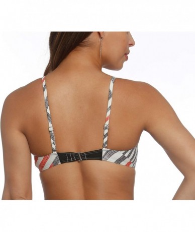 Bottoms Missy Retro Moulded Cup Bikini Top - Moma Print - C618NYNDMD2 $60.19