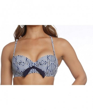 Bottoms Missy Retro Moulded Cup Bikini Top - Moma Print - C618NYNDMD2 $60.19