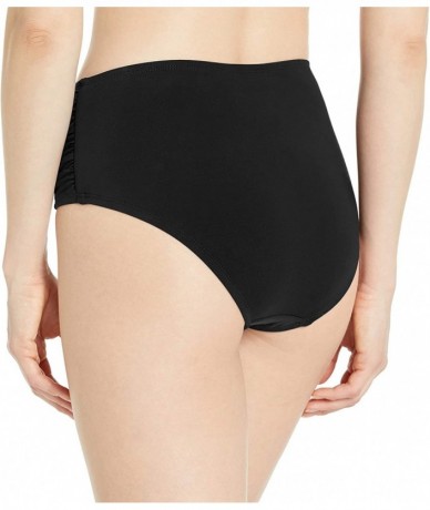 Bottoms Women's High Waist Bikini Swim Bottom with Shirring - Black - CZ18ZRKE3RW $51.53