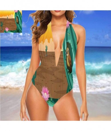 Cover-Ups Women Beachwear Desert Cactus and Bird for You or As A Gift - Multi 01 - CW19CA67KN5 $80.57