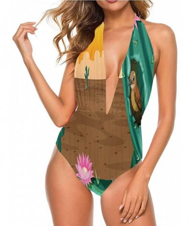 Cover-Ups Women Beachwear Desert Cactus and Bird for You or As A Gift - Multi 01 - CW19CA67KN5 $80.57