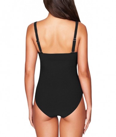 One-Pieces Womens Square Neck Cheeky High Cut One Piece Bathing Suit Swimsuit - A-black - C618DA9CGS8 $42.40