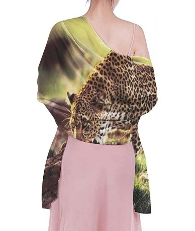 Cover-Ups Women Girl Beach Bikini Cover Up Chiffon Sarong Fashion Scarf Shawl Wrap - Leopard Cheetah Pattern - C8190HITQK4 $4...