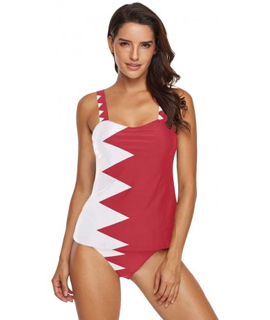 Sets Barbados Flag Womens Two Piece Bikini Set Swimwear Beachwear - Bahrain Flag - CZ18TMZ0R08 $58.63