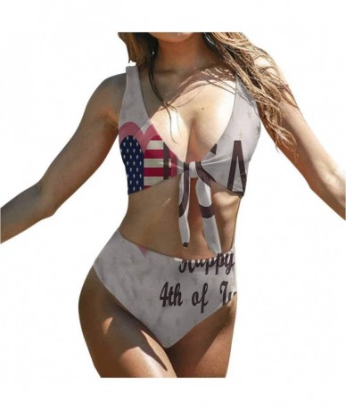 Sets Swimwear Set 4th of July- Cute Dog with Hat Classic One-Piece Swimsuit Great Fashion Piece - Multi 10 - CH1900QQQIW $56.41