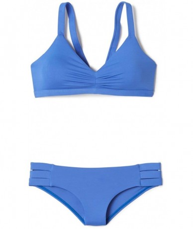 Tankinis Emelia Triple Strap Bottom | Full Coverage Bikini Bottom - Beach Blue - CL18C6M9ULL $31.93