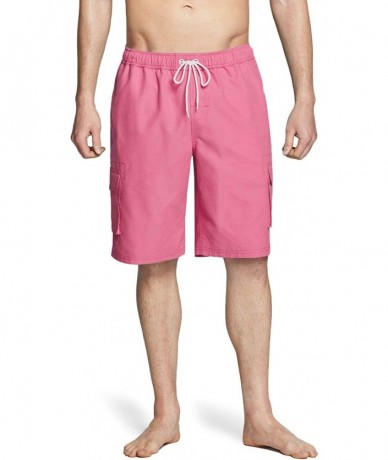 Board Shorts Men's 11 Inches Swim Trunks- Quick Dry Beach Board Shorts- Bathing Suits with Inner Mesh Lining and Pockets - C ...