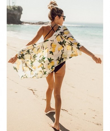 Cover-Ups Summer Womens Beach Wear Cover up Swimwear Beachwear Bikini Cardigan - 2-yellow - C6185X5R6WN $29.92